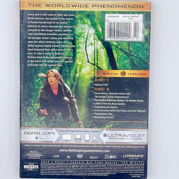 The Hunger Games 2-Disc DVD Set Lionsgate Movie Collection - Picture 4 of 9